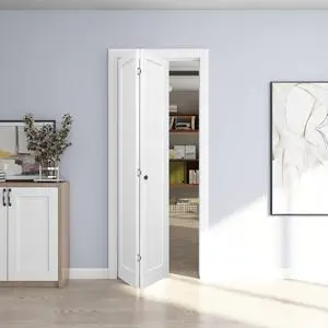 30in. x 80in. Bifold Door, 1 Panel Primed Bifold Interior Doors, Hollow Core Bi Fold Closet Door with Hardware Kit Include, Folding Doors for Laundry, Pantry & Bedroom 30in. x 80in. Bifold Door, 1 Panel Primed Bifold Interior Doors, Hollow Core Bi Fold Closet Door with Hardware Kit Include, Folding Doors for Laundry, Pantry & Bedroom