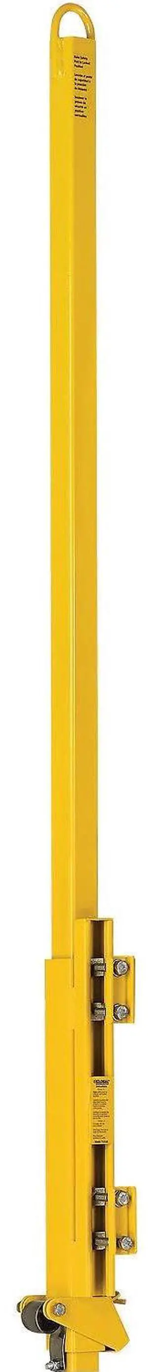 Steel Ladder Safety Post with Pull-Loop Handle, Yellow Powder Coated, 63"H, Automatic Locking Safety Bracket, For Easy Ingress and Egress Points Steel Ladder Safety Post with Pull-Loop Handle, Yellow Powder Coated, 63"H, Automatic Locking Safety Bracket, For Easy Ingress and Egress Points