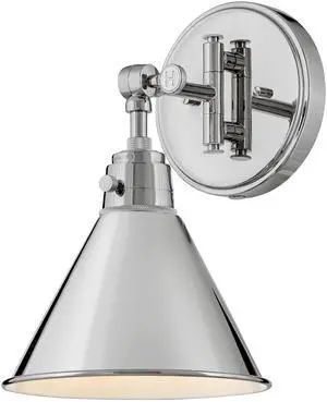 Arti 3691PN Medium Adjustable Single Light Sconce, Single Pivot Point, On/Off Switch, Polished Nickel Arti 3691PN Medium Adjustable Single Light Sconce, Single Pivot Point, On/Off Switch, Polished Nickel