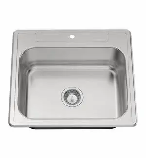 Zuhnë Fortuna 25 Drop In Utility Laundry Kitchen Sink, Single Bowl 25 x 22 x 8 in, T304 18/10 Stainless Steel, Brushed Finish, 20 Gauge, Single Hole Deck, Sound Dampening Pads, Fast Drain Base Zuhnë Fortuna 25 Drop In Utility Laundry Kitchen Sink, Single Bowl 25 x 22 x 8 in, T304 18/10 Stainless Steel, Brushed Finish, 20 Gauge, Single Hole Deck, Sound Dampening Pads, Fast Drain Base