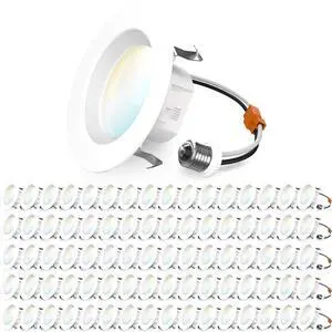 Sunco 80 Pack 4 Inch LED Recessed Lights, Retrofit Lighting LED Can Lights Downlight, 660LM, 2700K/3000K/3500K/4000K/5000K, Dimmable, Baffle Trim, 11W=60W, 50000 Hours, Damp Rated UL Sunco 80 Pack 4 Inch LED Recessed Lights, Retrofit Lighting LED Can Lights Downlight, 660LM, 2700K/3000K/3500K/4000K/5000K, Dimmable, Baffle Trim, 11W=60W, 50000 Hours, Damp Rated UL