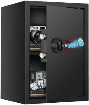 Biometric Fingerprint Safe Box, 1.8 Cubic Feet Digital Keypad Security Safes with Removable Shelf, Quick-Access Smart Biometric Safe for Home and Office Biometric Fingerprint Safe Box, 1.8 Cubic Feet Digital Keypad Security Safes with Removable Shelf, Quick-Access Smart Biometric Safe for Home and Office