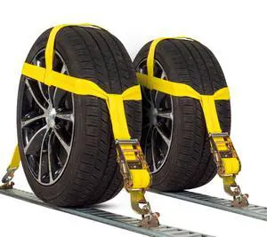 Tow Dolly Basket Straps with Flat Snap Hooks and Ratchets (2-Pack), Tow Dolly Straps Fit Tires 14-17 Inches, 12,000 LBS Break Strength, Tire Bonnet Tiedowns to Haul and Tow Tow Dolly Basket Straps with Flat Snap Hooks and Ratchets (2-Pack), Tow Dolly Straps Fit Tires 14-17 Inches, 12,000 LBS Break Strength, Tire Bonnet Tiedowns to Haul and Tow