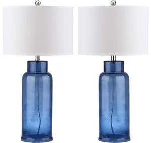 Lighting Collection Set of 2 Glass Bottle Blue 30-Inch Table Lamps, LED Bulbs Included, Coastal Bedroom Living Room Home Office (LIT4157C-SET2) Lighting Collection Set of 2 Glass Bottle Blue 30-Inch Table Lamps, LED Bulbs Included, Coastal Bedroom Living Room Home Office (LIT4157C-SET2)