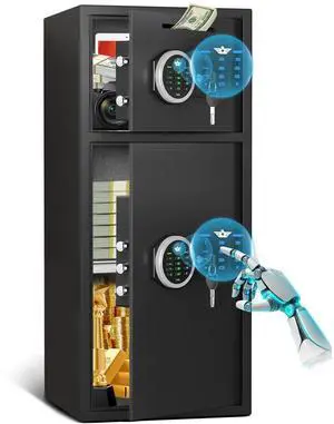 7.0 Cu ft Large Safe Box Fireproof Waterproof, Money Safe With Mute Function and LED Light, Digital KeypadHome Safes with Deposit Slot & Dual Alarm System,Security Box for Money Valuables 7.0 Cu ft Large Safe Box Fireproof Waterproof, Money Safe With Mute Function and LED Light, Digital KeypadHome Safes with Deposit Slot & Dual Alarm System,Security Box for Money Valuables