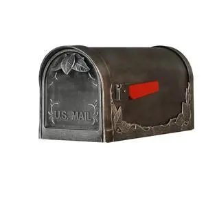 Special Lite Floral Curbside Mailbox - Swedish Silver Cast Aluminum Mailbox for Post Mount - SCF-1003-SW Special Lite Floral Curbside Mailbox - Swedish Silver Cast Aluminum Mailbox for Post Mount - SCF-1003-SW