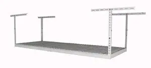 3x8 Overhead Garage Storage Rack - Height Adjustable Steel Overhead Storage Rack - 500 Pound Weight Capacity (White, 12"-21") 3x8 Overhead Garage Storage Rack - Height Adjustable Steel Overhead Storage Rack - 500 Pound Weight Capacity (White, 12"-21")