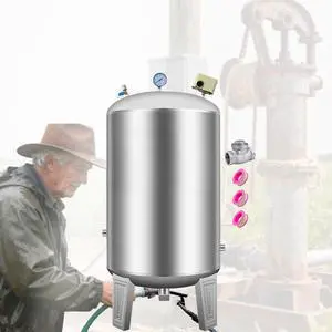 1" NPT Well Pressure Tank 25 Gallon, Stainless Steel Water Storage Tank/Vertical Water Pressurized Container for Well Systems & Pump, Outdoor/Garden/Farm/Basement (100L/25Gal) 1" NPT Well Pressure Tank 25 Gallon, Stainless Steel Water Storage Tank/Vertical Water Pressurized Container for Well Systems & Pump, Outdoor/Garden/Farm/Basement (100L/25Gal)