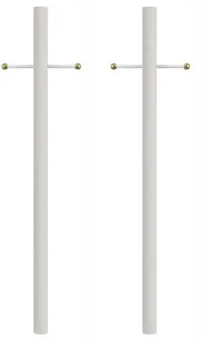 7-Foot Direct Burial Lamp Post Outdoor Aluminum Light Pole with Decorative Cross Arm Fits Standard 3" Post Top Fixtures Black, Bronze, or White Made in USA (White, Set of 2) 7-Foot Direct Burial Lamp Post Outdoor Aluminum Light Pole with Decorative Cross Arm Fits Standard 3" Post Top Fixtures Black, Bronze, or White Made in USA (White, Set of 2)