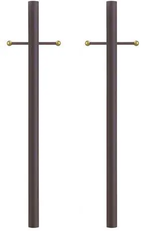 7-Foot Direct Burial Lamp Post Outdoor Aluminum Light Pole with Decorative Cross Arm Fits Standard 3" Post Top Fixtures Black, Bronze, or White Made in USA (Bronze, Set of 2) 7-Foot Direct Burial Lamp Post Outdoor Aluminum Light Pole with Decorative Cross Arm Fits Standard 3" Post Top Fixtures Black, Bronze, or White Made in USA (Bronze, Set of 2)