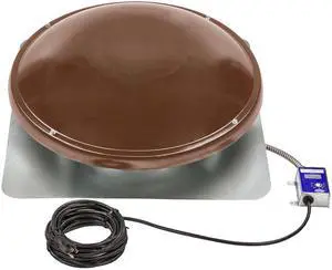 GAF EZ Cool Plug-in Power Attic Vent (Brown) - 1050 CFM Airflow, for Attics up to 2000 Sq. Ft, Plug & Play Design, Easy Installation with 110-Volt Outlet, Reduces Heat & Moisture GAF EZ Cool Plug-in Power Attic Vent (Brown) - 1050 CFM Airflow, for Attics up to 2000 Sq. Ft, Plug & Play Design, Easy Installation with 110-Volt Outlet, Reduces Heat & Moisture