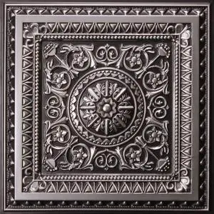 Marseille Antique Silver 2 ft. x 2 ft. Lay-in or Glue Up Ceiling Tile - Box of 10 Marseille Antique Silver 2 ft. x 2 ft. Lay-in or Glue Up Ceiling Tile - Box of 10