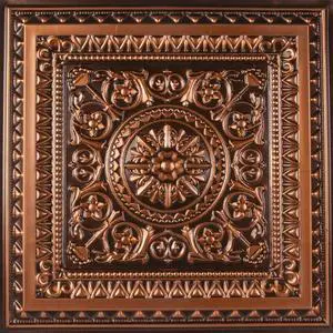 Marseille Antique Copper Ceiling Tiles - 2 ft. x 2 ft. Decorative Ceiling Tiles, Box of 10, Faux Tin Look, Class A Fire Rated, Easy to Install, Lightweight Vinyl Marseille Antique Copper Ceiling Tiles - 2 ft. x 2 ft. Decorative Ceiling Tiles, Box of 10, Faux Tin Look, Class A Fire Rated, Easy to Install, Lightweight Vinyl