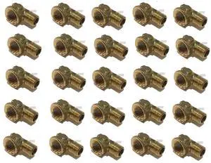 Forged Brass 90 Degree REDUCING Street Elbow 3/8" Female NPT X 1/4" Male NPT Fuel/AIR/Water/Oil/Gas WOG (Qty 025) Forged Brass 90 Degree REDUCING Street Elbow 3/8" Female NPT X 1/4" Male NPT Fuel/AIR/Water/Oil/Gas WOG (Qty 025)