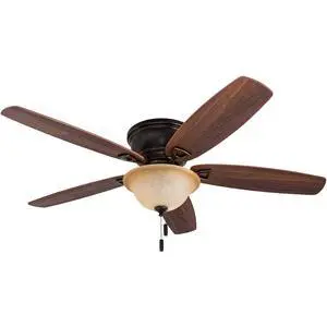 Glen Alden 52 Inch Indoor LED Ceiling Fan with Bowl Light, Pull Chain Control, 5 Dual-Finish Blades, Quiet Reversible Motor, White Glen Alden 52 Inch Indoor LED Ceiling Fan with Bowl Light, Pull Chain Control, 5 Dual-Finish Blades, Quiet Reversible Motor, White