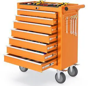 7 Drawers Rolling Tool Box, Portable Storage Tool Chest with Wheels, Toolbox with Lock for Warehouse, Garage, Repair Shop and Tool Room 7 Drawers Rolling Tool Box, Portable Storage Tool Chest with Wheels, Toolbox with Lock for Warehouse, Garage, Repair Shop and Tool Room