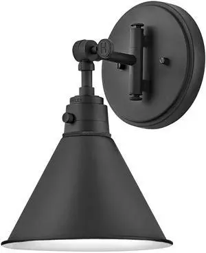 Arti Medium Adjustable Single Light Sconce, Single Pivot Point, On/Off Switch, Black Arti Medium Adjustable Single Light Sconce, Single Pivot Point, On/Off Switch, Black