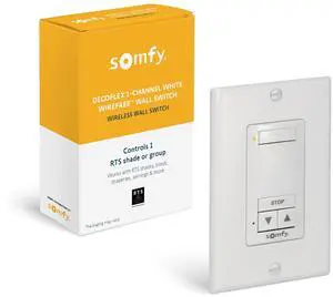 DecoFlex Wirefree RTS Wall Switch - 1 Channel - Pure White Tone - Control RTS Shades, Blinds, Curtains - Battery Pre-Installed, Button Labels, & Mount Included - #1810897 DecoFlex Wirefree RTS Wall Switch - 1 Channel - Pure White Tone - Control RTS Shades, Blinds, Curtains - Battery Pre-Installed, Button Labels, & Mount Included - #1810897