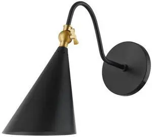 Mitzi H285101-AGB/SBK Lupe - 1 Light Wall Sconce 12 inches Tall and 6.25 inches Wide - Aged Brass/Soft Black Mitzi H285101-AGB/SBK Lupe - 1 Light Wall Sconce 12 inches Tall and 6.25 inches Wide - Aged Brass/Soft Black