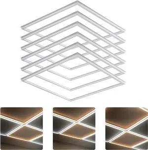 2X2 FT Edge-Lit Frame LED Panel Lights,5CCT Selectable 3000K-6500K, 2600/3900/5200LM,20W/30W/40W Switch, Grid Drop Ceiling Lights,0-10V Dimmable, Damp Rated,100-277V,ETL Listed (2X2 Edge - 6 Pack) 2X2 FT Edge-Lit Frame LED Panel Lights,5CCT Selectable 3000K-6500K, 2600/3900/5200LM,20W/30W/40W Switch, Grid Drop Ceiling Lights,0-10V Dimmable, Damp Rated,100-277V,ETL Listed (2X2 Edge - 6 Pack)