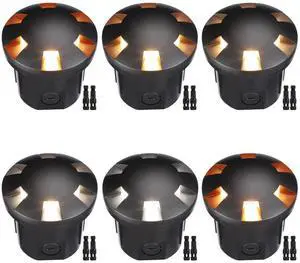 5W Well Lights Landscape LED, Low Voltage Inground Light Outdoor, Six Sided, 1800K/2700K/3000K/4000K/5000K Adjustable, Aluminum, ETL Listed, IP67 Waterproof, 12VAC/DC, CRI90, Black, Pack of 6 5W Well Lights Landscape LED, Low Voltage Inground Light Outdoor, Six Sided, 1800K/2700K/3000K/4000K/5000K Adjustable, Aluminum, ETL Listed, IP67 Waterproof, 12VAC/DC, CRI90, Black, Pack of 6