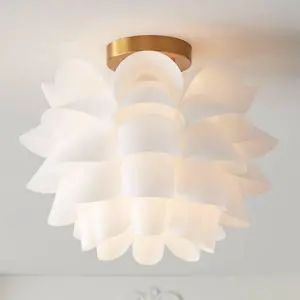 Mid Century Modern Glam Close to Ceiling Light Semi Flush Mount Fixture White Flower Gold Metal 15 3/4" Wide for House Bedroom Hallway Living Room Bathroom Dining Kitchen Mid Century Modern Glam Close to Ceiling Light Semi Flush Mount Fixture White Flower Gold Metal 15 3/4" Wide for House Bedroom Hallway Living Room Bathroom Dining Kitchen