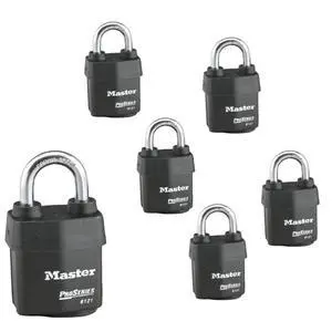 Six (6) High Security Pro Series Padlocks w/12 Keys, 6121NKA-6 w/BumpStop Technology Six (6) High Security Pro Series Padlocks w/12 Keys, 6121NKA-6 w/BumpStop Technology