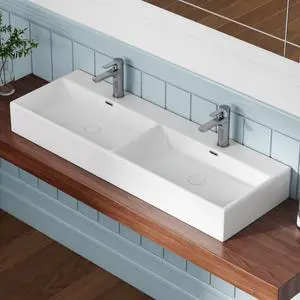 Bathroom Vessel Sinks 48" x 16.5", Premium Wall Mount Bathroom Vanity Vessel Sink, Trough Floating Vessel Sink Rectangular, Lavabo para Baño, Ceramic Modern Bathroom Sink Art Washbasin Bathroom Vessel Sinks 48" x 16.5", Premium Wall Mount Bathroom Vanity Vessel Sink, Trough Floating Vessel Sink Rectangular, Lavabo para Baño, Ceramic Modern Bathroom Sink Art Washbasin
