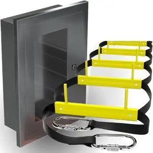 Built-in Fire Ladder 3 Story 25ft - Emergency Escape Ladders for Homes Include Aluminum Storage Box & Climbing Anchor Set - Window Ladder 3-Story - Wall Mounted Aluminium Ladders - Wall-Fixed Cabinet Built-in Fire Ladder 3 Story 25ft - Emergency Escape Ladders for Homes Include Aluminum Storage Box & Climbing Anchor Set - Window Ladder 3-Story - Wall Mounted Aluminium Ladders - Wall-Fixed Cabinet