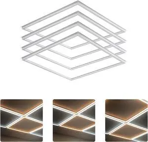 2x2 FT Edge-Lit Frame LED Panel Lights,5CCT Selectable 3000K-6500K, 2600/3900/5200LM,20W/30W/40W Switch, Grid Drop Ceiling Lights,0-10V Dimmable, Damp Rated,100-277V,ETL Listed (2X2 Edge - 4 Pack) 2x2 FT Edge-Lit Frame LED Panel Lights,5CCT Selectable 3000K-6500K, 2600/3900/5200LM,20W/30W/40W Switch, Grid Drop Ceiling Lights,0-10V Dimmable, Damp Rated,100-277V,ETL Listed (2X2 Edge - 4 Pack)
