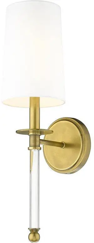1 Light Wall Sconce 808-1S-RB-WH, Brass 1 Light Wall Sconce 808-1S-RB-WH, Brass