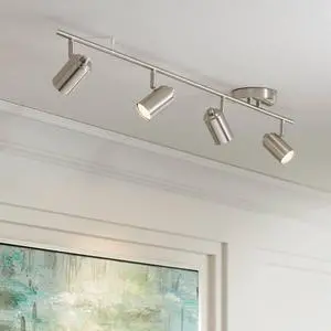 Vester 4-Head LED Wall or Ceiling Track Light Fixture Kit Spot-Light GU10 Dimmable Directional Silver Brushed Nickel Finish Modern Kitchen Bathroom Living Room Dining Hallway 40" Wide Vester 4-Head LED Wall or Ceiling Track Light Fixture Kit Spot-Light GU10 Dimmable Directional Silver Brushed Nickel Finish Modern Kitchen Bathroom Living Room Dining Hallway 40" Wide