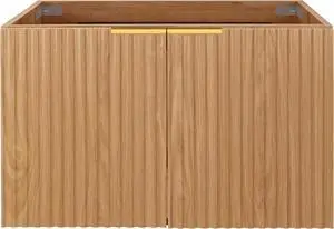 30" Modern Bathroom Vanity with Wavy Textured Doors - Wall Mounted Floating Cabinet, Soft-Close Waterproof Storage for Small Bathroom, Easy Install (Nature Without Sink, 30") 30" Modern Bathroom Vanity with Wavy Textured Doors - Wall Mounted Floating Cabinet, Soft-Close Waterproof Storage for Small Bathroom, Easy Install (Nature Without Sink, 30")