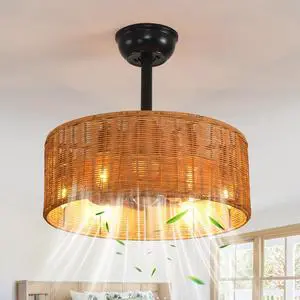 18" Boho Ceiling Fan with Lights, Flush Mount Ceiling Fan with Lights and Remote Control, 3 Speeds and Low Noise for Bedroom, Living Room Kitchen 18" Boho Ceiling Fan with Lights, Flush Mount Ceiling Fan with Lights and Remote Control, 3 Speeds and Low Noise for Bedroom, Living Room Kitchen
