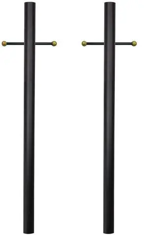 7-Foot Direct Burial Lamp Post Outdoor Aluminum Light Pole with Decorative Cross Arm Fits Standard 3" Post Top Fixtures Black, Bronze, or White Made in USA (Black, Set of 2) 7-Foot Direct Burial Lamp Post Outdoor Aluminum Light Pole with Decorative Cross Arm Fits Standard 3" Post Top Fixtures Black, Bronze, or White Made in USA (Black, Set of 2)