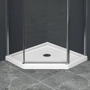36 x36 NEW ANGLE SHOWER BASE, Heavy Duty ABS/Acrylic, Leak and Slip Resistant Design, Easy Installation, (No Corner Drain Spout) (White, 36"x36") 36 x36 NEW ANGLE SHOWER BASE, Heavy Duty ABS/Acrylic, Leak and Slip Resistant Design, Easy Installation, (No Corner Drain Spout) (White, 36"x36")