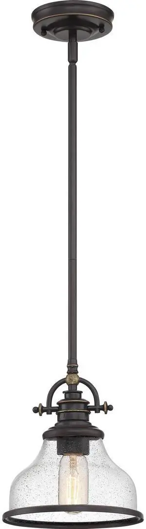 Grant 8" Mini Pendant Light, Palladian Bronze with Clear Seeded Glass, 13"48" Adjustable Height for Kitchen Island or Bar Grant 8" Mini Pendant Light, Palladian Bronze with Clear Seeded Glass, 13"48" Adjustable Height for Kitchen Island or Bar