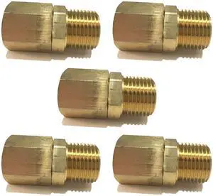 Brass Male Swivel Adapter 1/2" NPT Fuel/AIR/Water/Oil/Gas WOG (Qty 05) Brass Male Swivel Adapter 1/2" NPT Fuel/AIR/Water/Oil/Gas WOG (Qty 05)