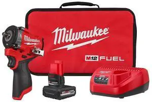 Electric - M12 Fuel Stubby 3/8 INCH Impact Wrench KIT, Lithium Ion Electric - M12 Fuel Stubby 3/8 INCH Impact Wrench KIT, Lithium Ion