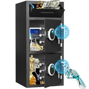 6.5 Cub Extra Large Home Safe Fireproof Waterproof, Deposit Box with Drop Slot, Drop Safes for Business, Large Money Box with Digital Backlit Keypad and Mute Mode for Home Office 6.5 Cub Extra Large Home Safe Fireproof Waterproof, Deposit Box with Drop Slot, Drop Safes for Business, Large Money Box with Digital Backlit Keypad and Mute Mode for Home Office