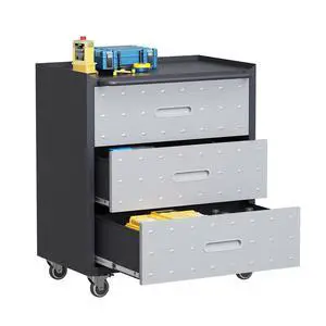 Metal Garage Cabinet on Wheels, Heavy Duty Steel Rolling Tool Cabinets with Drawers, Mobile Tool Cart Garage Storage Cabinets for Warehouse Basement, Assembly Required Metal Garage Cabinet on Wheels, Heavy Duty Steel Rolling Tool Cabinets with Drawers, Mobile Tool Cart Garage Storage Cabinets for Warehouse Basement, Assembly Required