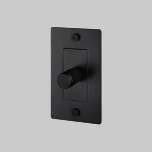 Buster and Punch 1 Gang Single LED Dimmer Switch Cross Knurl in Black Without Logo Buster and Punch 1 Gang Single LED Dimmer Switch Cross Knurl in Black Without Logo