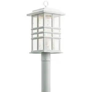 49832WH Craftsman/Mission One Light Outdoor Post Mount from Beacon Square Collection in White Finish 49832WH Craftsman/Mission One Light Outdoor Post Mount from Beacon Square Collection in White Finish