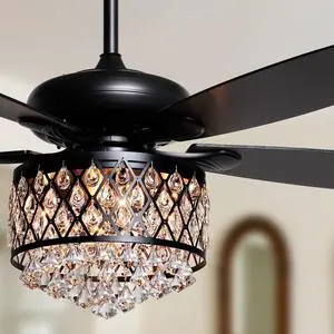 Fandelier Ceiling Fan with Light 52 Inch Rustic Farmhouse Ceiling Fans with Lights and Remote, Quiet Reversible Motor, Modern Crystal Chandeliers for Bedrooms Fandelier Ceiling Fan with Light 52 Inch Rustic Farmhouse Ceiling Fans with Lights and Remote, Quiet Reversible Motor, Modern Crystal Chandeliers for Bedrooms
