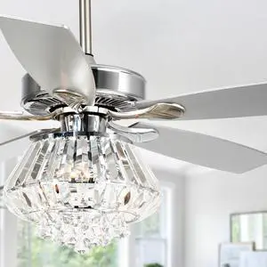 Crystal Fandelier Ceiling Fan with Light 52 Inch Ceiling Fans with Lights and Remote, Noiseless AC Motor, Modern Chandeliers Fans for Living Room Crystal Fandelier Ceiling Fan with Light 52 Inch Ceiling Fans with Lights and Remote, Noiseless AC Motor, Modern Chandeliers Fans for Living Room