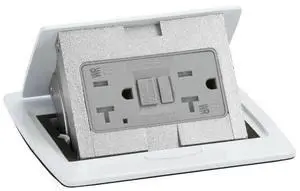 Square GFCI Countertop Pop Up Outlet Box | Tamper Resistant, Splash Proof, with Two 20A GFCI Receptacles - (White) Square GFCI Countertop Pop Up Outlet Box | Tamper Resistant, Splash Proof, with Two 20A GFCI Receptacles - (White)