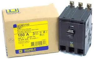 QOB3100 Circuit Breaker (QOB) Standard, 100A, 3-Pole, 240 Vac, 3-Phase, Bolt-On QOB3100 Circuit Breaker (QOB) Standard, 100A, 3-Pole, 240 Vac, 3-Phase, Bolt-On