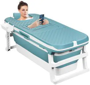 51 Inch Foldable Bathtub for Adults, Large Portable Tub for Shower, Effortless Collapsible Bathtub Adult for Spacious Bathrooms & Outdoor Use, Ideal for Ice Baths & Hot Baths (Blue-Green, 51 Inch) 51 Inch Foldable Bathtub for Adults, Large Portable Tub for Shower, Effortless Collapsible Bathtub Adult for Spacious Bathrooms & Outdoor Use, Ideal for Ice Baths & Hot Baths (Blue-Green, 51 Inch)