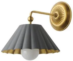 Lighting Primrose 1-Light Wall Sconce | Dark Grey/Gold Leaf Steel Finish | Transitional Indoor Light Fixture | Ideal for Hallways, Bedrooms & Bathrooms | Dimmable Damp Rated | 18051DGGL Lighting Primrose 1-Light Wall Sconce | Dark Grey/Gold Leaf Steel Finish | Transitional Indoor Light Fixture | Ideal for Hallways, Bedrooms & Bathrooms | Dimmable Damp Rated | 18051DGGL
