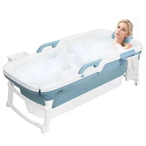 51 Inch Foldable Bathtub for Adults, Large Portable Tub for Shower, Effortless Collapsible Bathtub Adult for Spacious Bathrooms & Outdoor Use, Ideal for Ice Baths & Hot Baths (Blue, 51 Inch) 51 Inch Foldable Bathtub for Adults, Large Portable Tub for Shower, Effortless Collapsible Bathtub Adult for Spacious Bathrooms & Outdoor Use, Ideal for Ice Baths & Hot Baths (Blue, 51 Inch)